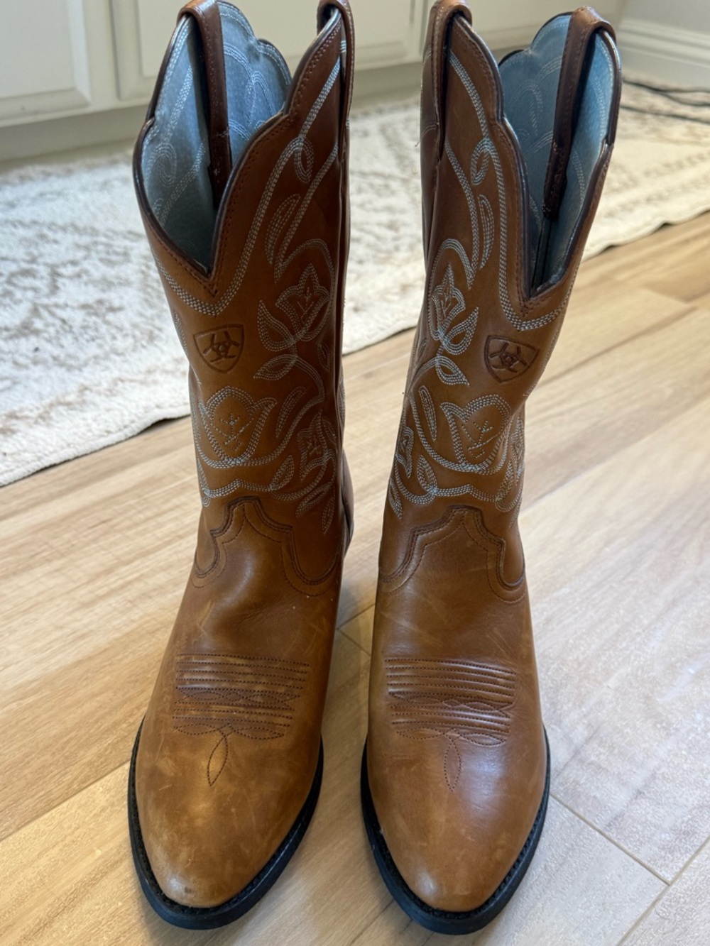 Ariat Heritage Classic Brown Leather Western Cowboy Boots - Picture 6 of 8